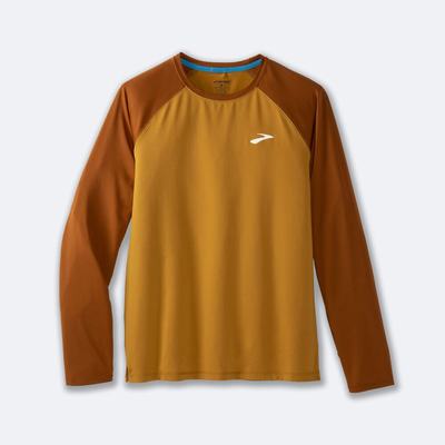 Camiseta Brooks Atmosphere Long Sleeve 2.0 Hombre Amarillo/Marrones | Ecuador-49376