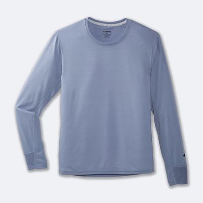 Camiseta Brooks Distance Long Sleeve Hombre Azules | Ecuador-13502