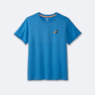 Camiseta Brooks Distance Short Sleeve 2.0 Hombre Azules | Ecuador-18094