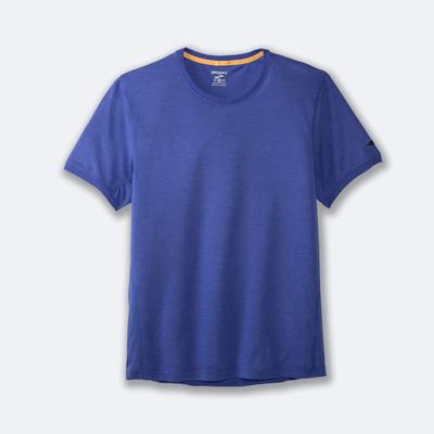 Camiseta Brooks Distance Short Sleeve Hombre Azules | Ecuador-18706