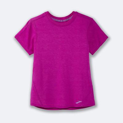 Camiseta Brooks Distance Short Sleeve Mujer Rosas | Ecuador-53902