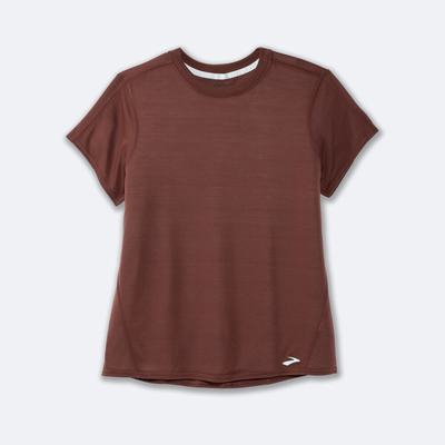 Camiseta Brooks Distance Short Sleeve Mujer Chocolate | Ecuador-54180