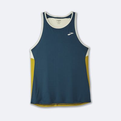 Camiseta Tirantes Brooks Atmosphere Singlet Hombre Indigo/Naranjas | Ecuador-35216