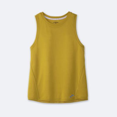 Camiseta Tirantes Brooks Distance Mujer Doradas | Ecuador-41827