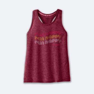 Camiseta Tirantes Brooks Distance Tank 2.0 Mujer Rojas | Ecuador-82075