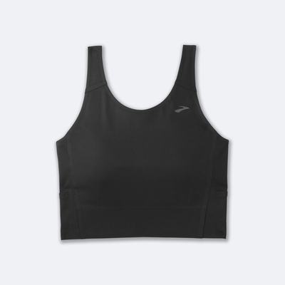 Camiseta Tirantes Brooks Run Within Crop Mujer Negras | Ecuador-04678