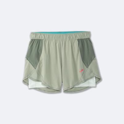 Pantalones Cortos Brooks Chaser 5" 2-in-1 Mujer Verde/Verde Menta | Ecuador-69108