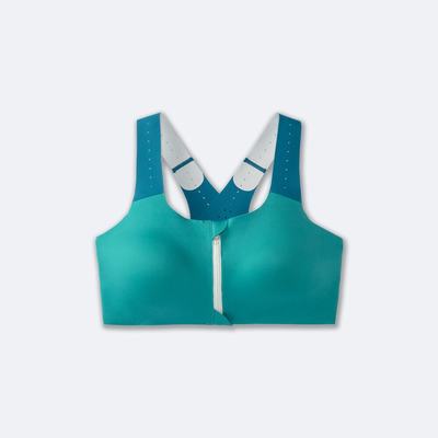 Sujetadores Deportivos Brooks Dare Zip Run Bra 2.0 Mujer Verde/Verde Claro Menta | Ecuador-10423