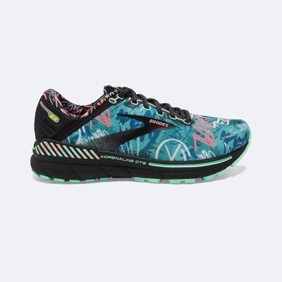 Zapatillas Running Brooks Adrenaline GTS 22 Mujer Negras/Verde/Rosas | Ecuador-01798