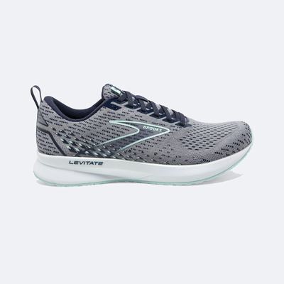 Zapatillas Running Brooks Levitate 5 Mujer Gris/Azul Marino/Azules | Ecuador-58327