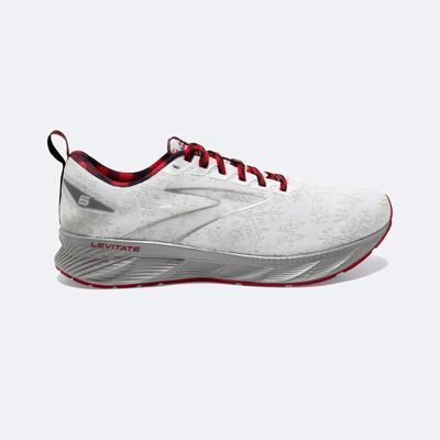 Zapatillas Running Brooks Levitate 6 Hombre Blancas/Rojas/Plateadas | Ecuador-83251