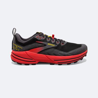 Zapatillas Trail Brooks Cascadia 16 Hombre Negras/Rojas/Amarillo | Ecuador-67934