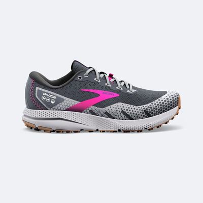 Zapatillas Trail Brooks Divide 3 Mujer Gris/Rosas | Ecuador-21935