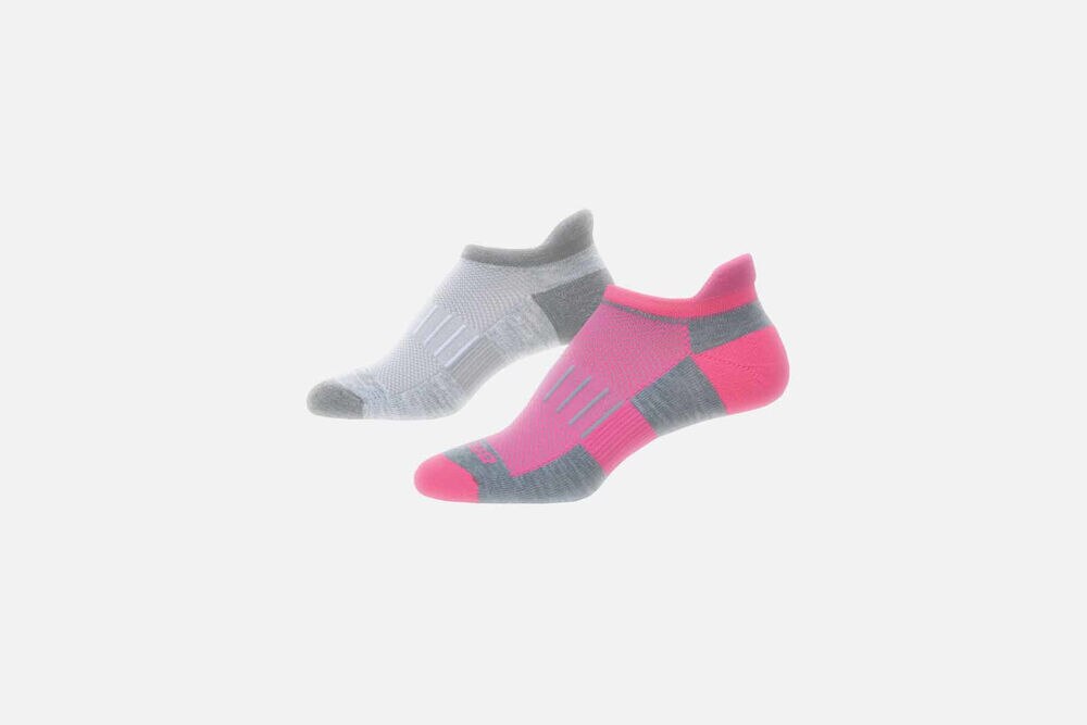 Calcetines Brooks Ghost Midweight 2-Pack Mujer Gris/Rosas | Ecuador-65031