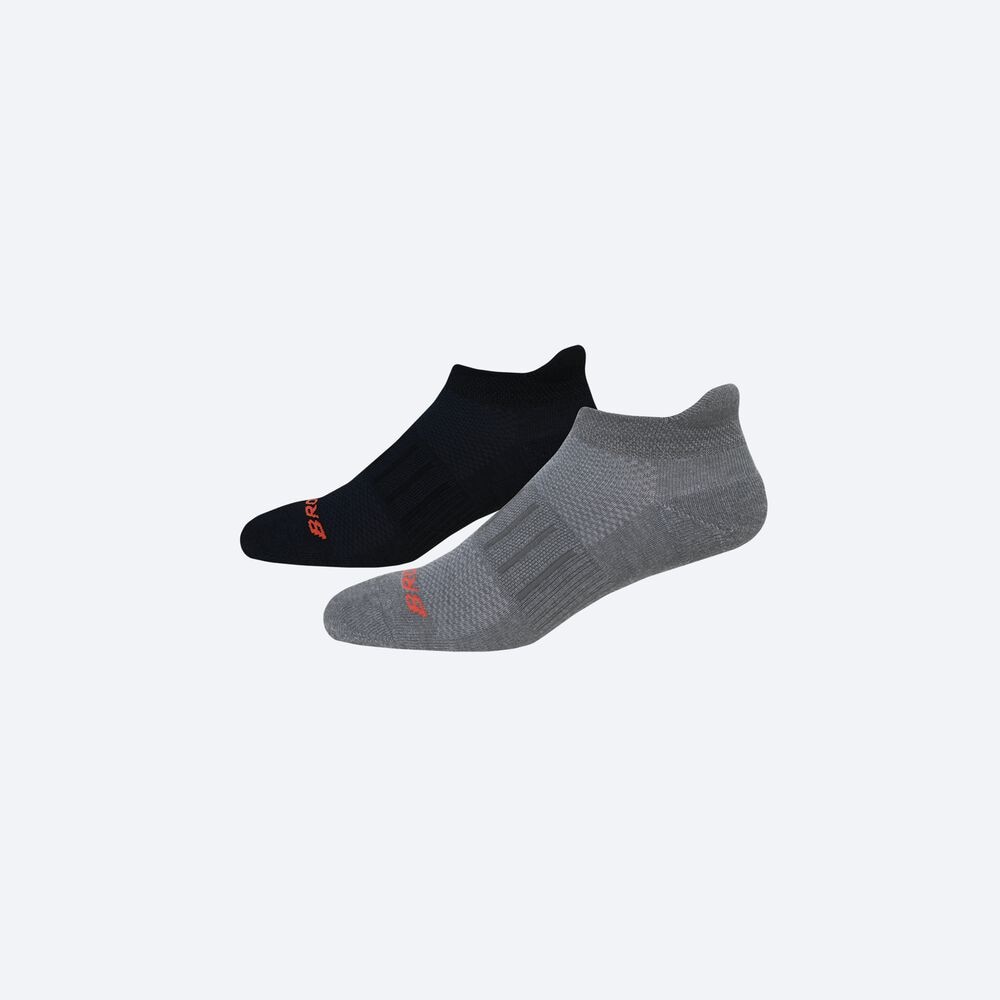 Calcetines Brooks Ghost Midweight 2-Pack Hombre Gris/Negras | Ecuador-80765