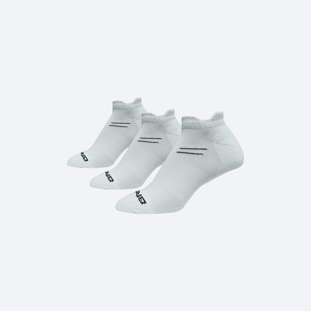 Calcetines Brooks Run-In 3-Pack Hombre Blancas | Ecuador-32910