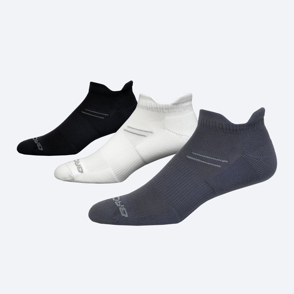 Calcetines Brooks Run-In 3-Pack Mujer Gris/Blancas/Negras | Ecuador-73926