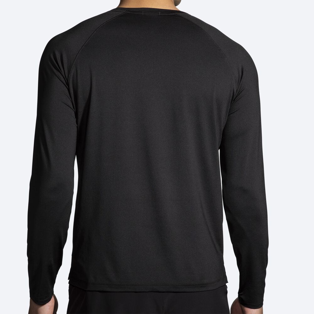 Camiseta Brooks Atmosphere Long Sleeve 2.0 Hombre Negras | Ecuador-05146