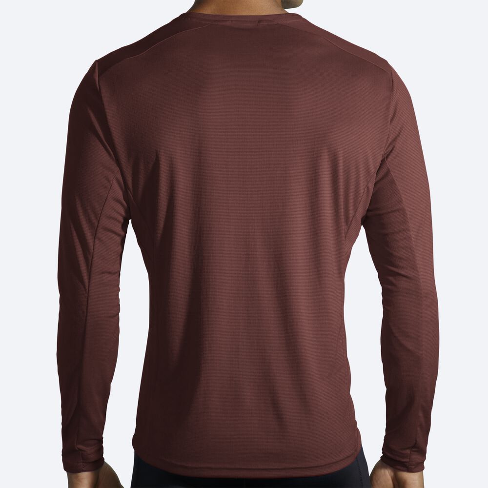 Camiseta Brooks Atmosphere Long Sleeve Hombre Chocolate | Ecuador-43962