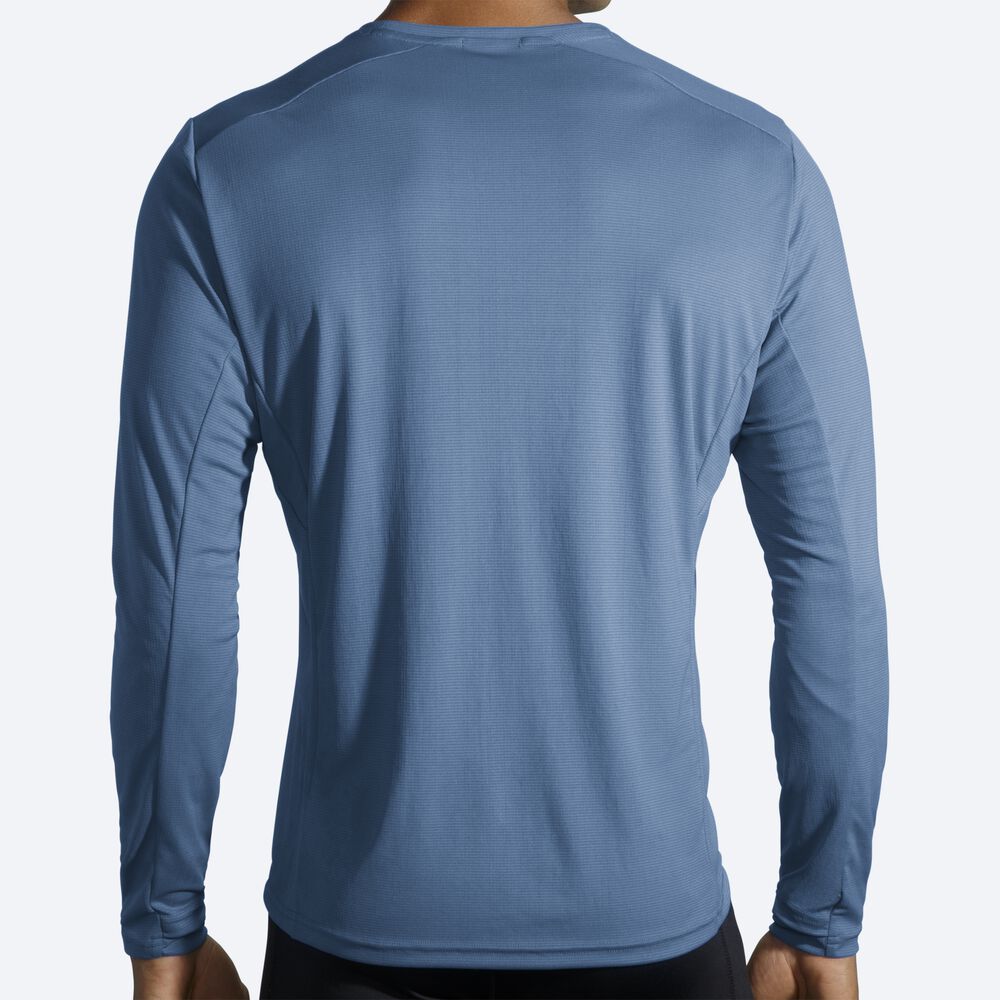 Camiseta Brooks Atmosphere Long Sleeve Hombre Azules | Ecuador-45807