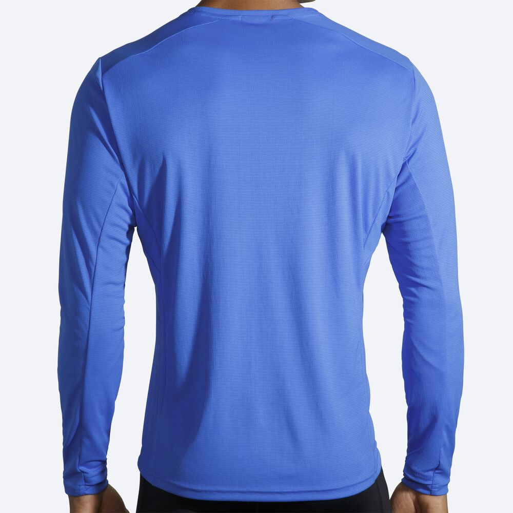 Camiseta Brooks Atmosphere Long Sleeve Hombre Azules | Ecuador-56340