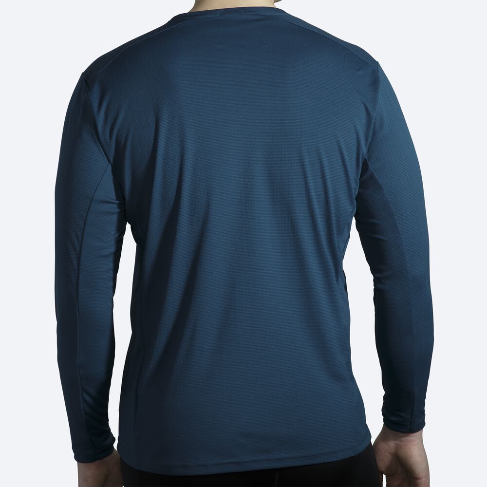 Camiseta Brooks Atmosphere Long Sleeve Hombre Indigo | Ecuador-61953