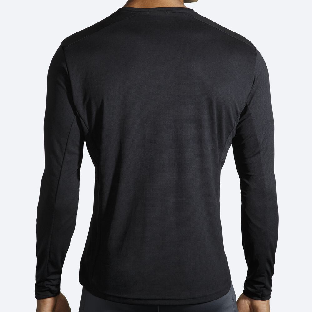 Camiseta Brooks Atmosphere Long Sleeve Hombre Negras | Ecuador-89526