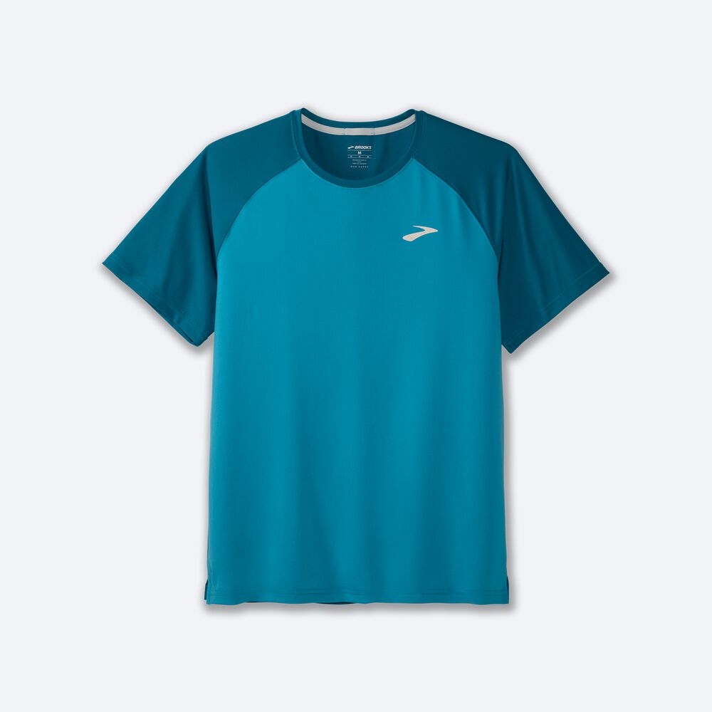 Camiseta Brooks Atmosphere Short Sleeve 2.0 Hombre Azules | Ecuador-03529