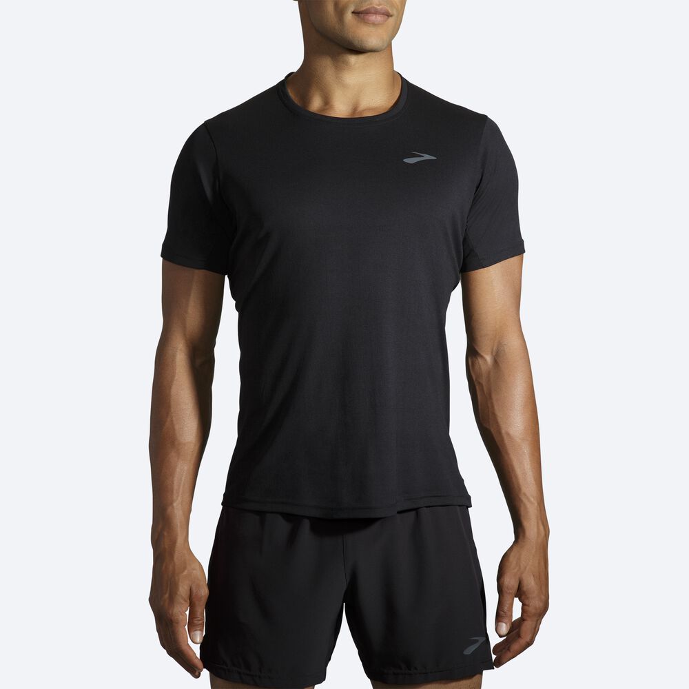 Camiseta Brooks Atmosphere Short Sleeve Hombre Negras | Ecuador-28395