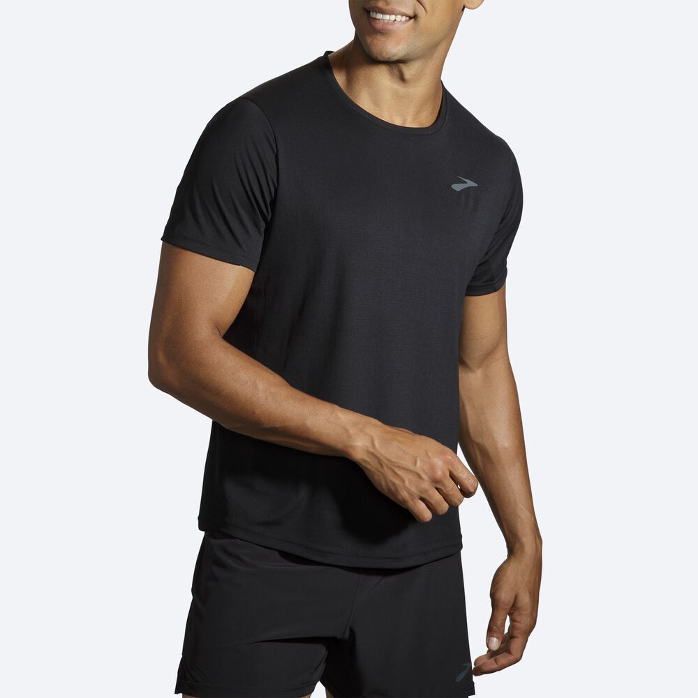 Camiseta Brooks Atmosphere Short Sleeve Hombre Negras | Ecuador-28395