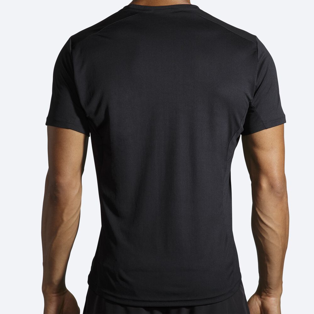 Camiseta Brooks Atmosphere Short Sleeve Hombre Negras | Ecuador-28395