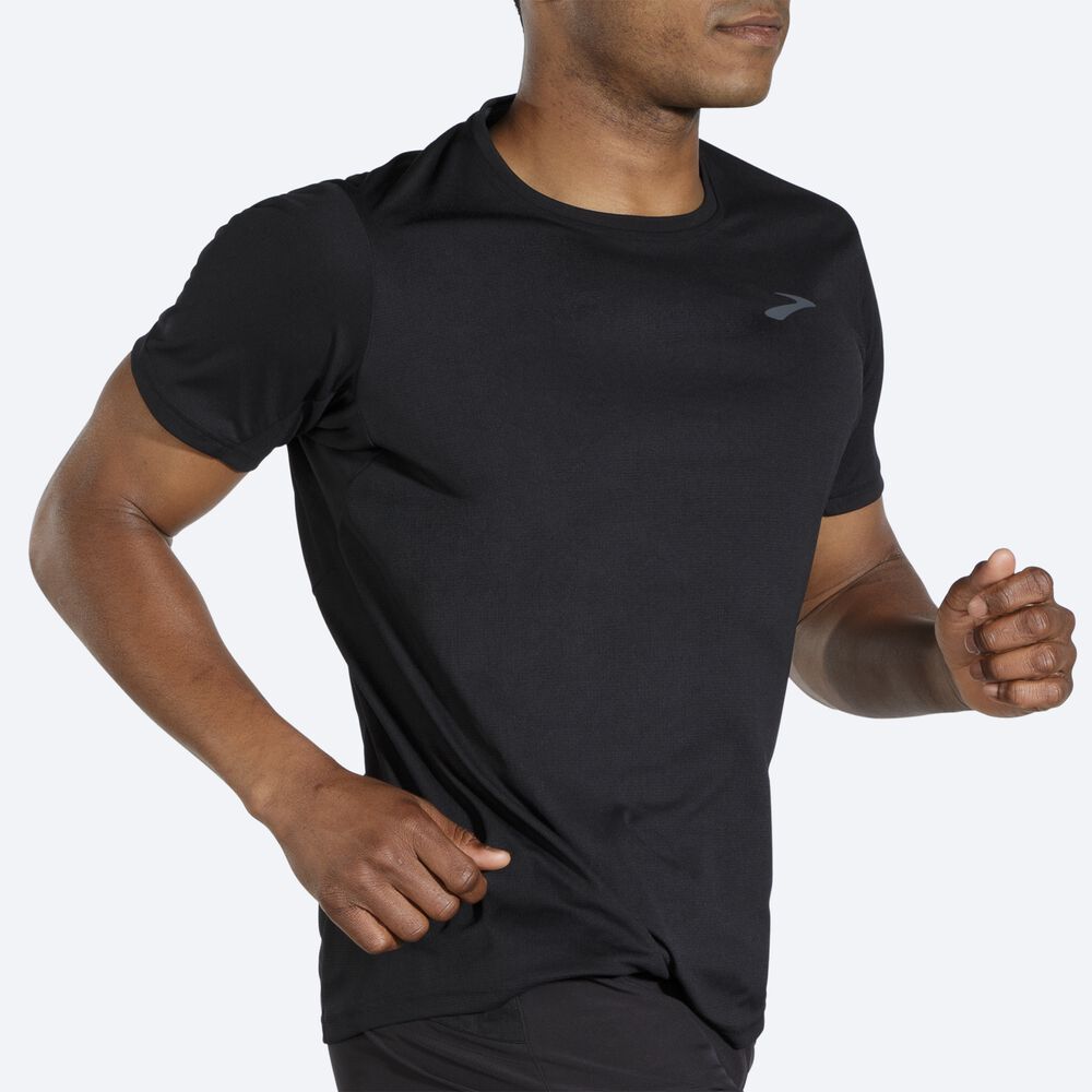 Camiseta Brooks Atmosphere Short Sleeve Hombre Negras | Ecuador-28395