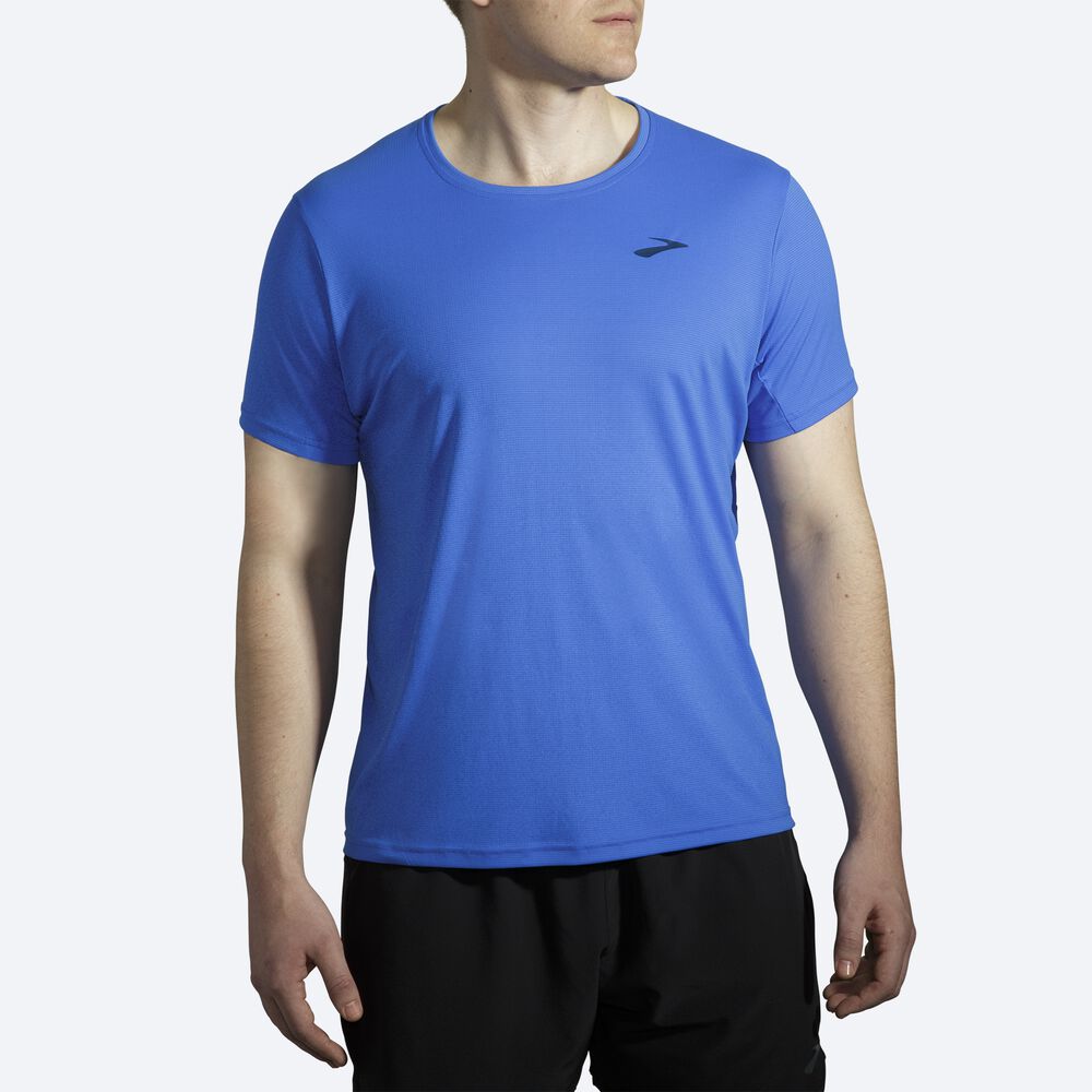 Camiseta Brooks Atmosphere Short Sleeve Hombre Azules | Ecuador-40789