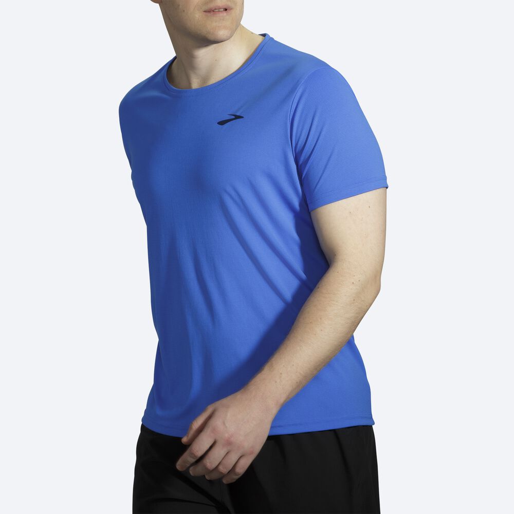 Camiseta Brooks Atmosphere Short Sleeve Hombre Azules | Ecuador-40789