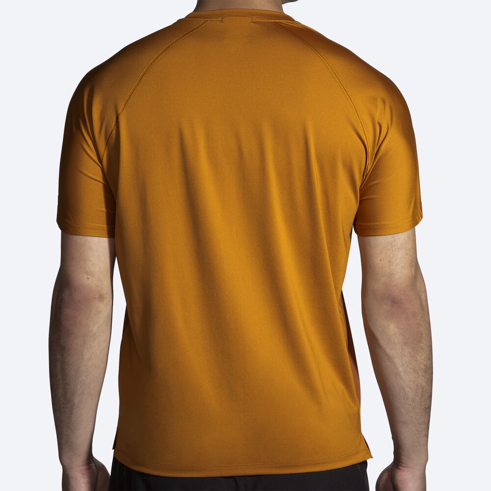 Camiseta Brooks Atmosphere Short Sleeve 2.0 Hombre Marrones/Amarillo | Ecuador-48027