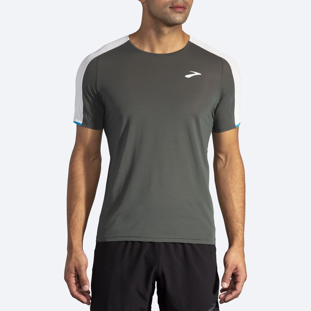 Camiseta Brooks Atmosphere Short Sleeve Hombre Gris Oscuro/Gris | Ecuador-48102