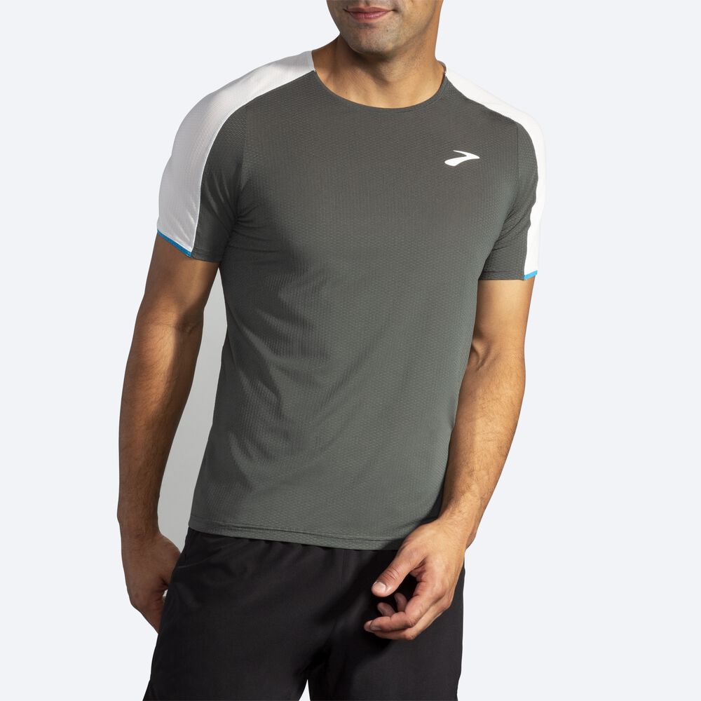 Camiseta Brooks Atmosphere Short Sleeve Hombre Gris Oscuro/Gris | Ecuador-48102