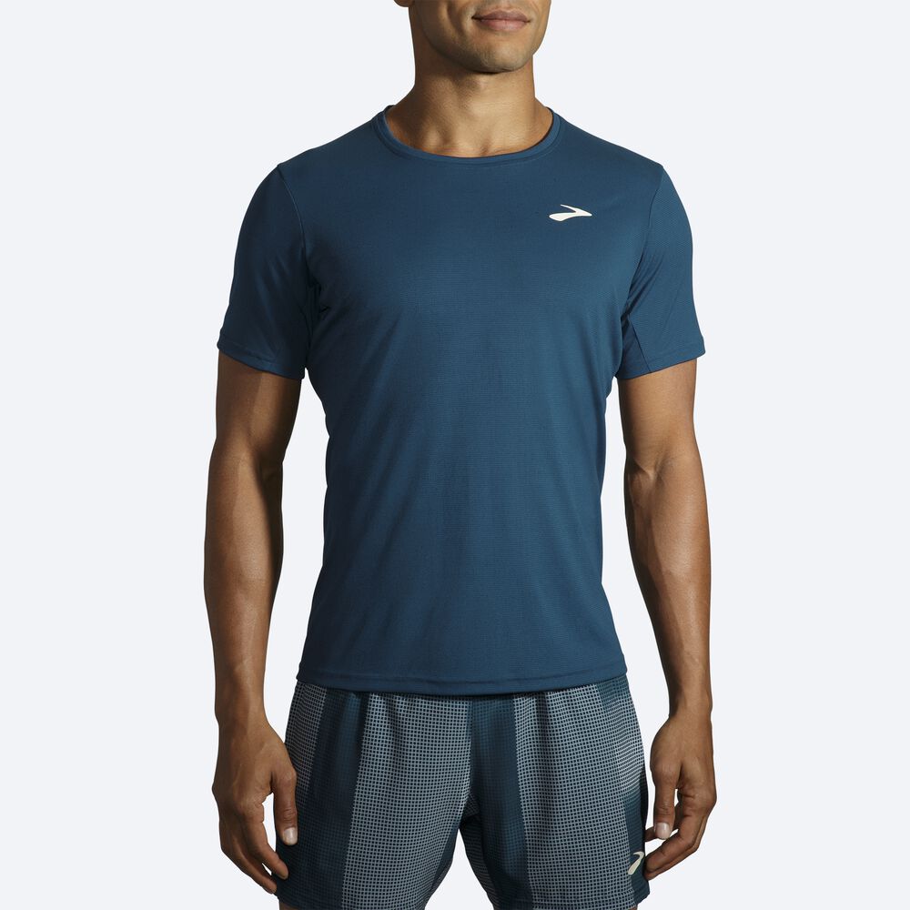 Camiseta Brooks Atmosphere Short Sleeve Hombre Indigo | Ecuador-73018