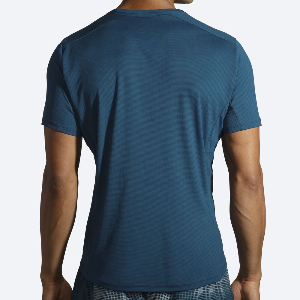 Camiseta Brooks Atmosphere Short Sleeve Hombre Indigo | Ecuador-73018