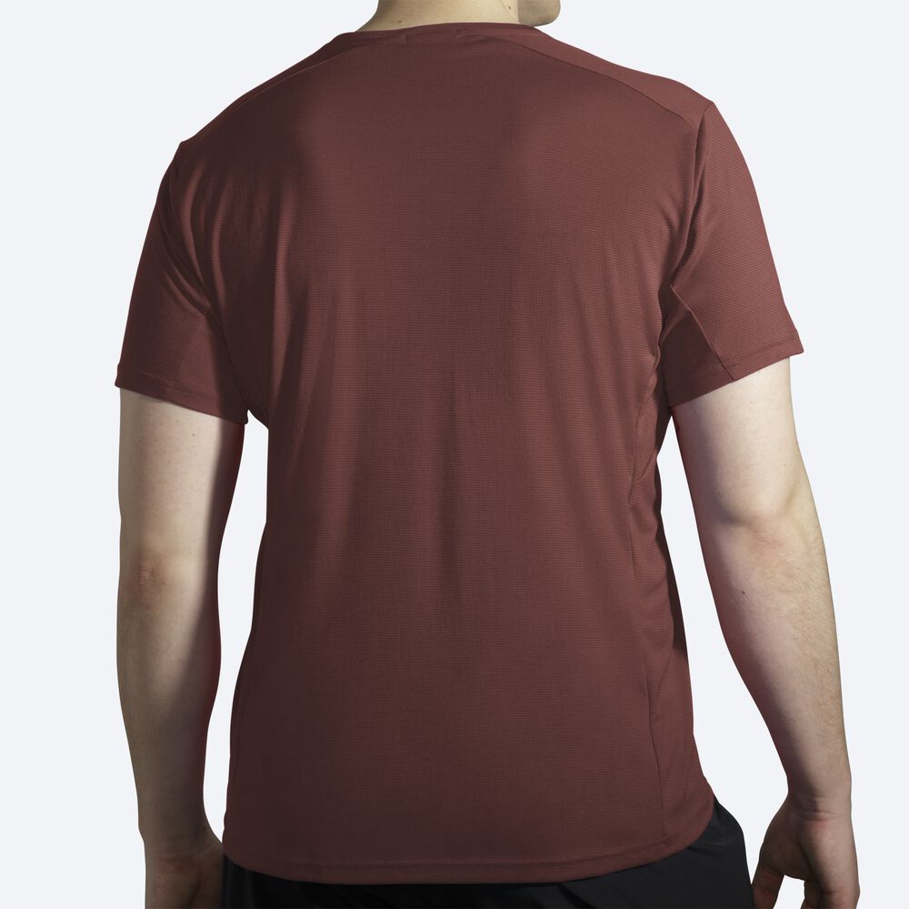 Camiseta Brooks Atmosphere Short Sleeve Hombre Chocolate | Ecuador-75812