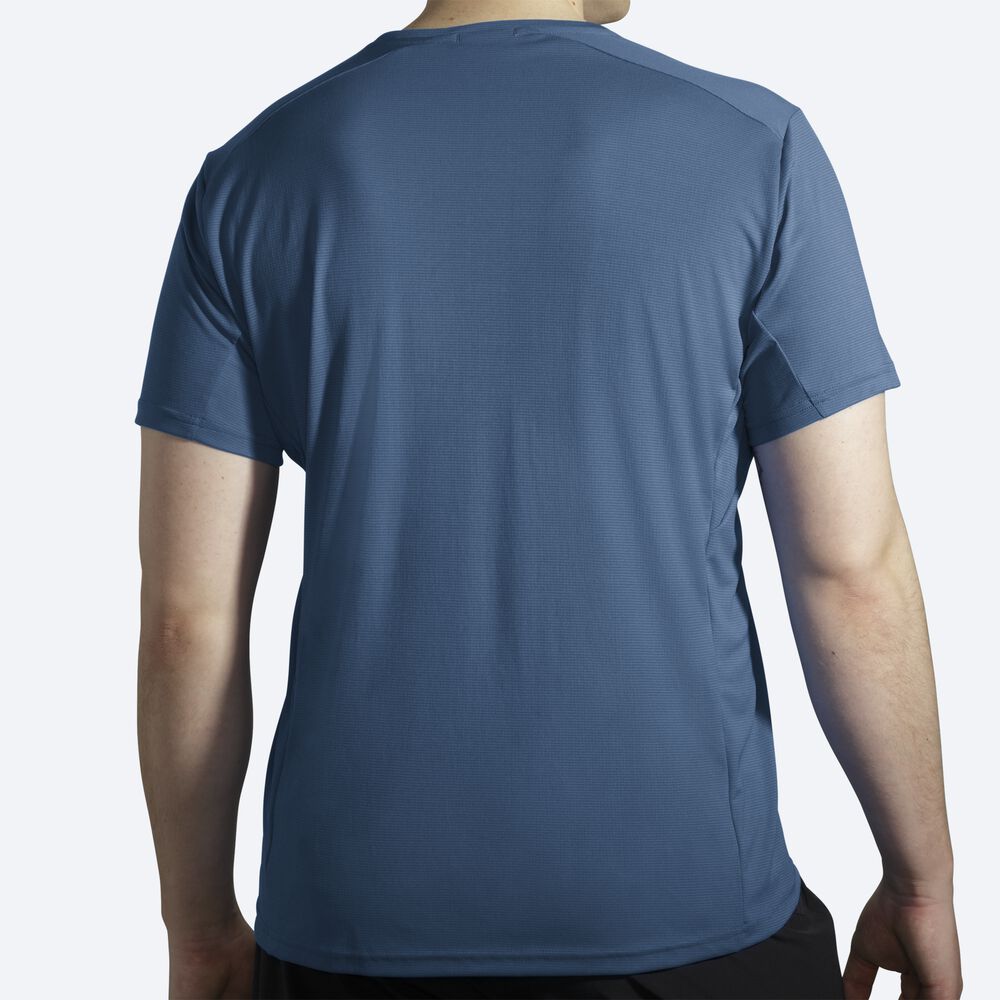 Camiseta Brooks Atmosphere Short Sleeve Hombre Azules | Ecuador-97384