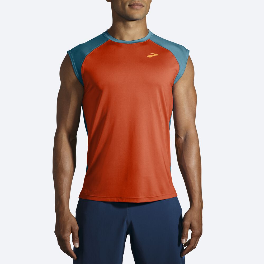 Camiseta Brooks Atmosphere Sleeveless 2.0 Hombre Rojas/Azules | Ecuador-23459