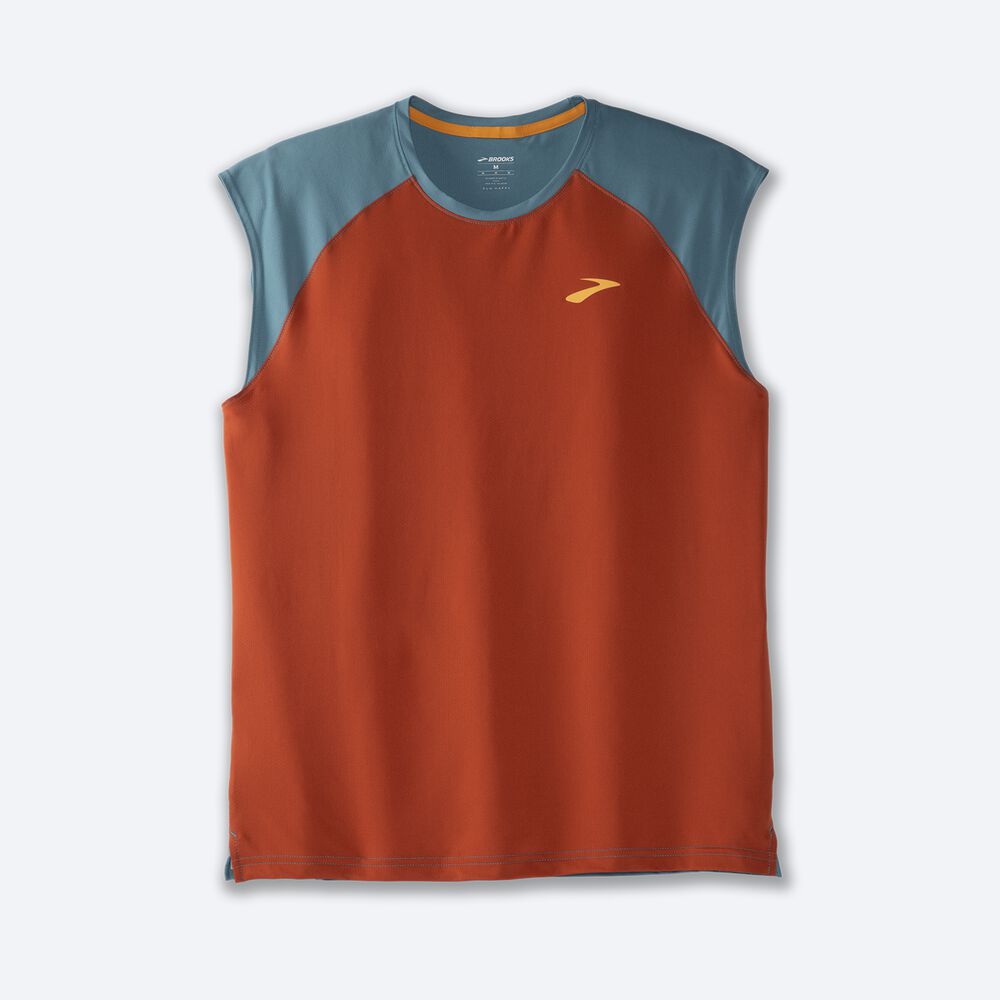 Camiseta Brooks Atmosphere Sleeveless 2.0 Hombre Rojas/Azules | Ecuador-23459