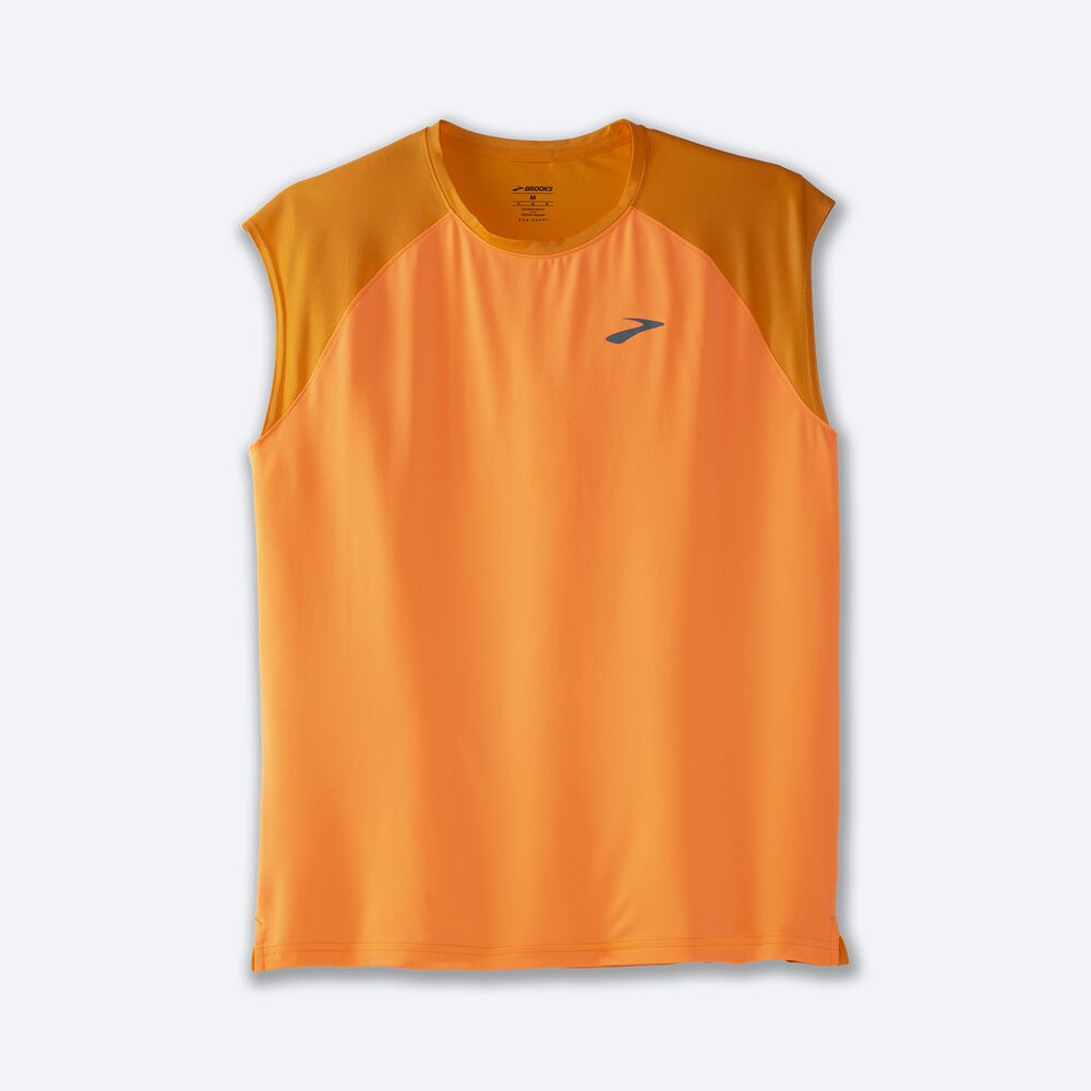 Camiseta Brooks Atmosphere Sleeveless 2.0 Hombre Doradas/Naranjas | Ecuador-90583