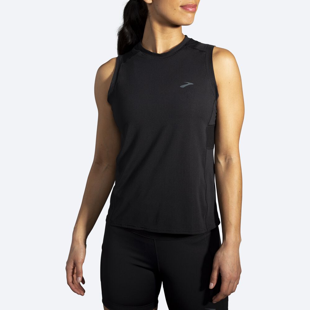 Camiseta Brooks Atmosphere Sleeveless Mujer Negras | Ecuador-26875