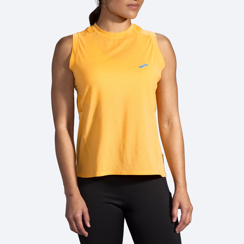 Camiseta Brooks Atmosphere Sleeveless Mujer Amarillo | Ecuador-28403