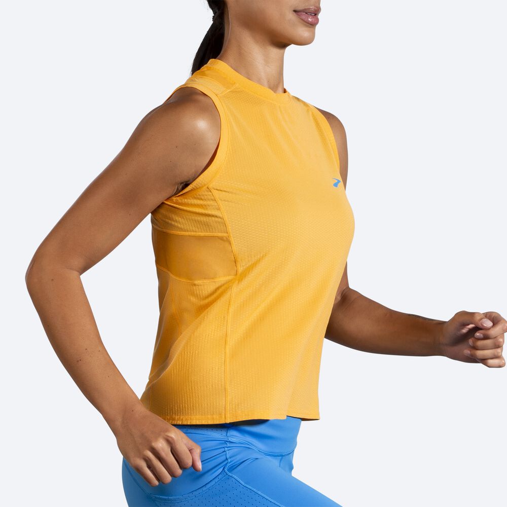 Camiseta Brooks Atmosphere Sleeveless Mujer Amarillo | Ecuador-28403