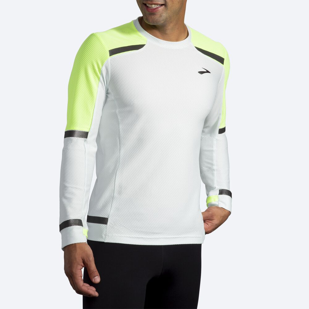 Camiseta Brooks Carbonite Long Sleeve Hombre Gris | Ecuador-92547