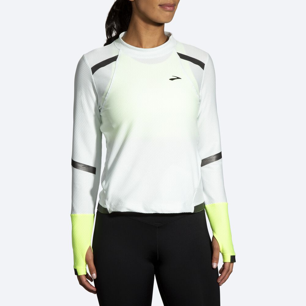 Camiseta Brooks Carbonite Long Sleeve Mujer Gris | Ecuador-43608