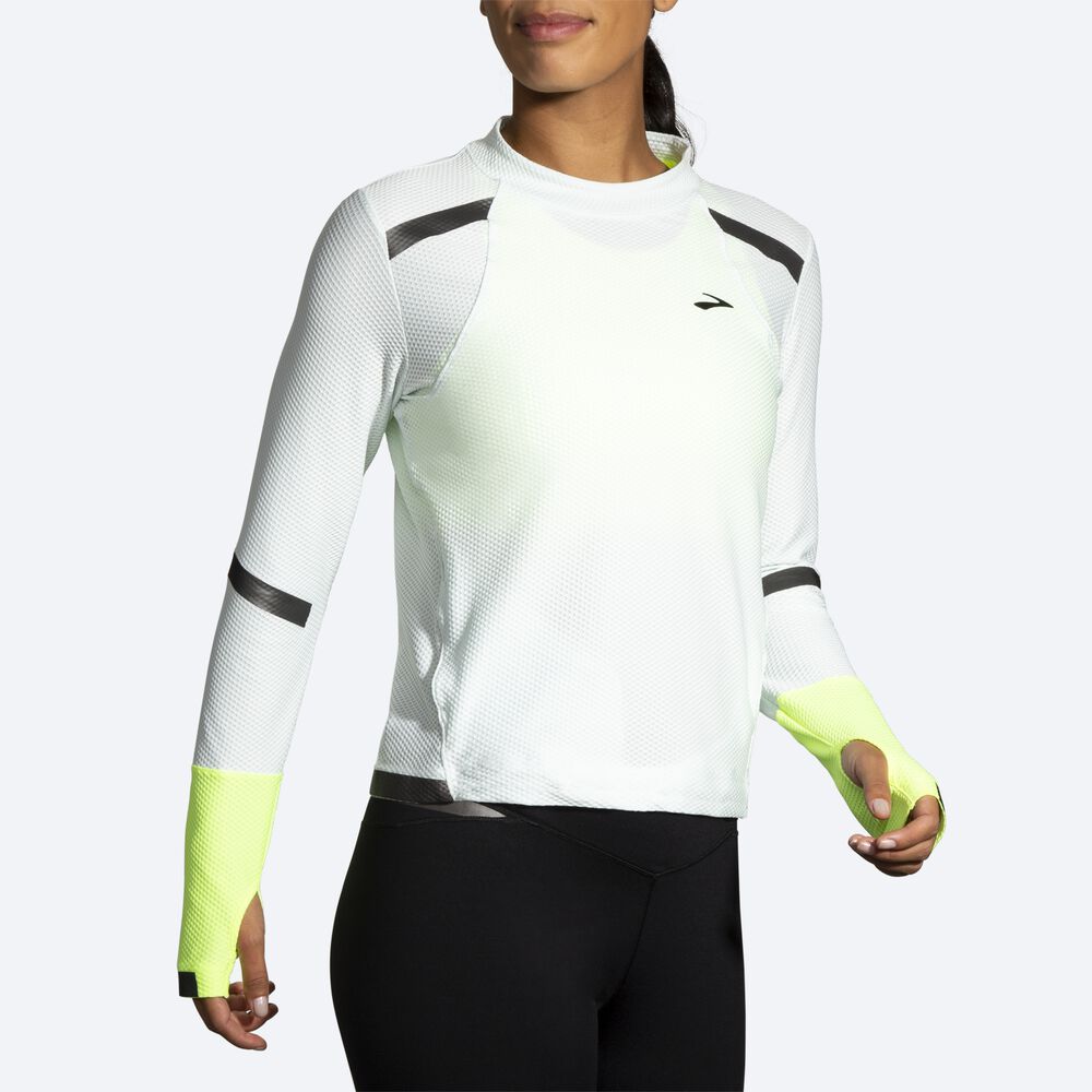 Camiseta Brooks Carbonite Long Sleeve Mujer Gris | Ecuador-43608